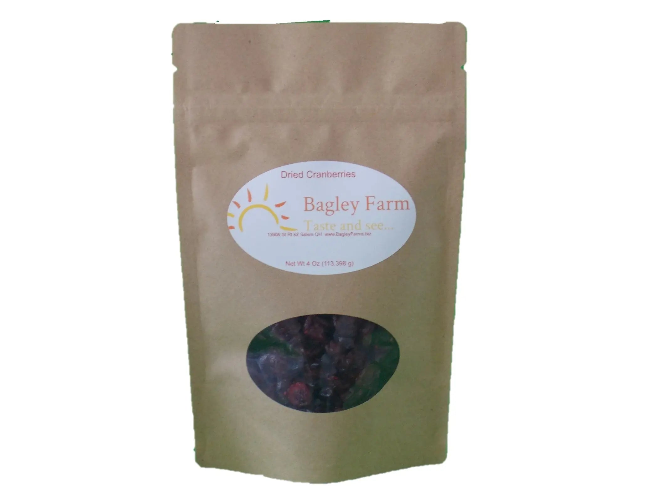 Bagley Farm's Dried Cranberries 4 oz - Bagley Farm's